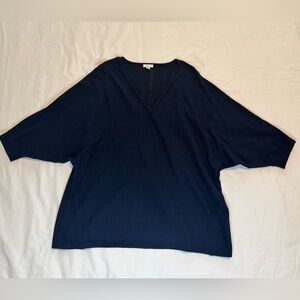 J. Jill Deep Blue V-Neck Sweater Shirt Womens XL